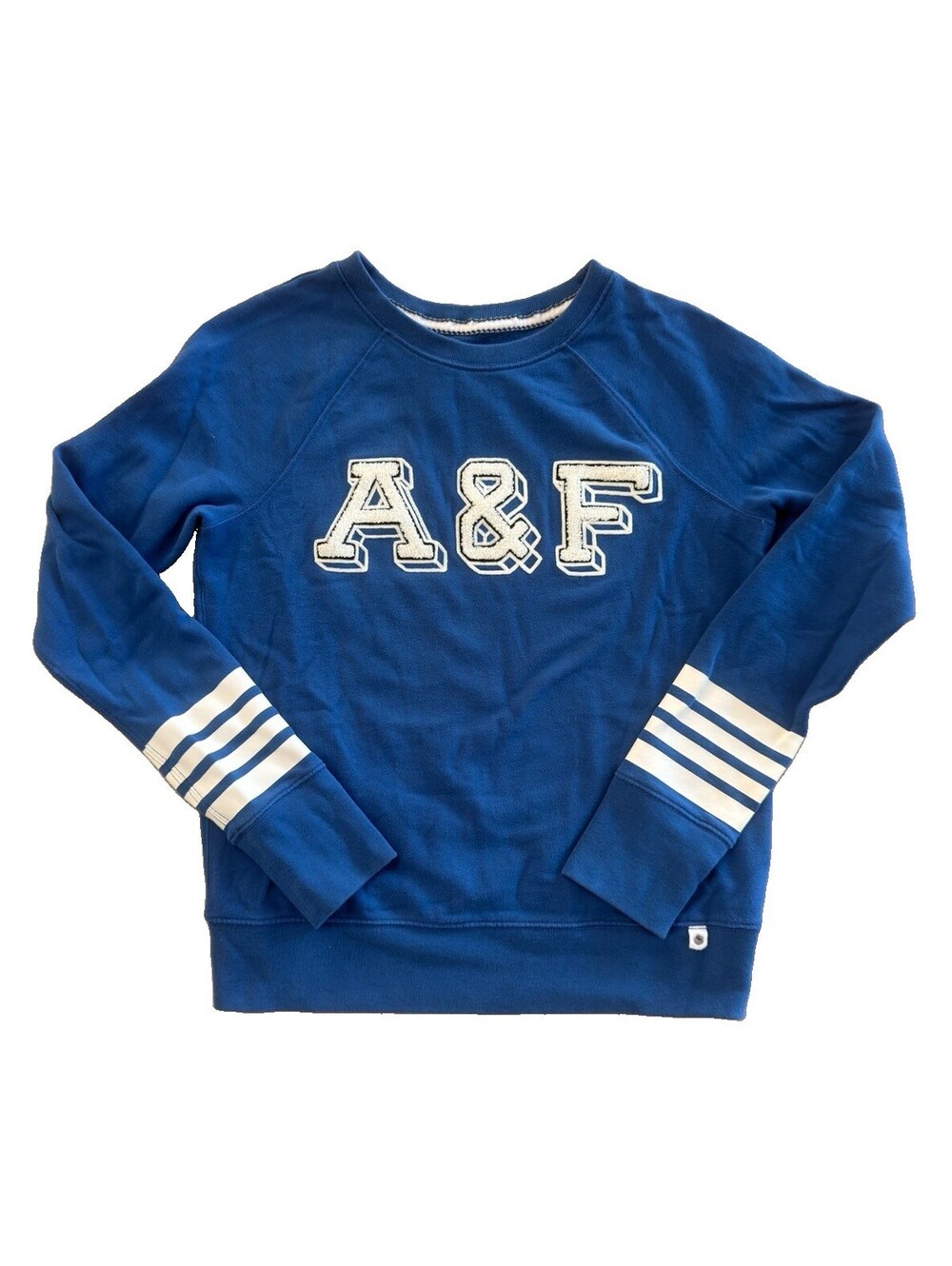 Abercrombie & Fitch Y2K Sweatshirt Womens Small Blue White A&F Stitched Logo